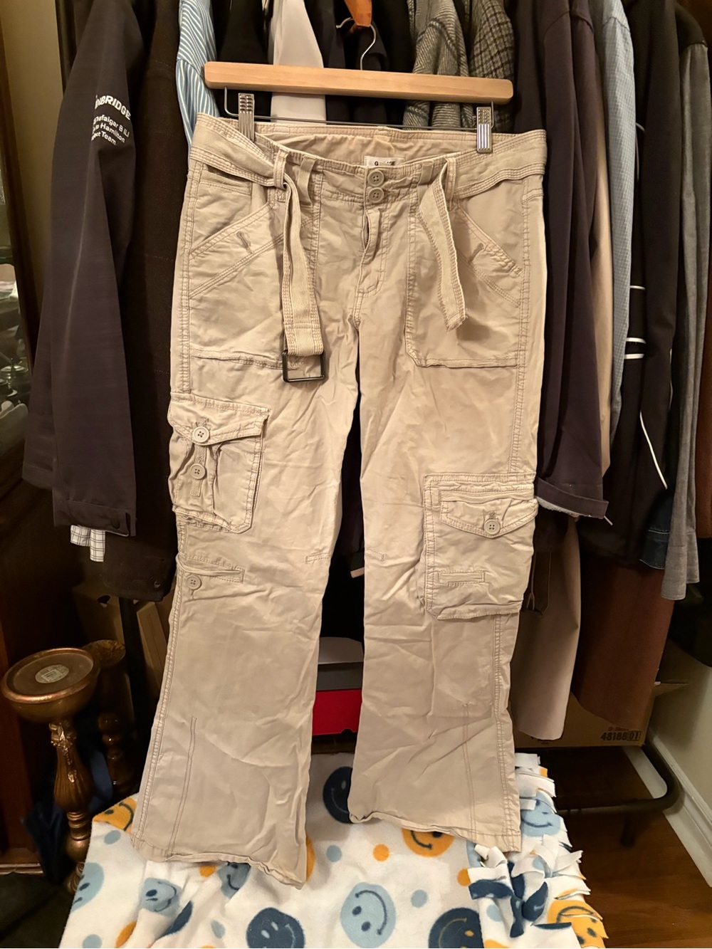 Garage Women's Tan Cargo Pants with Tie Belt